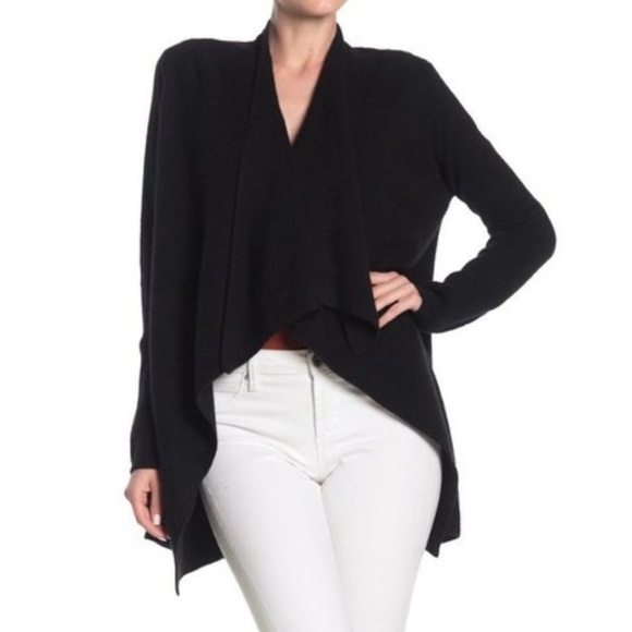 The Cashmere Project 100% Cashmere Black Open Front Cardigan, Sz Small - Picture 2 of 14